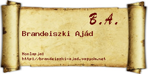 Brandeiszki Ajád névjegykártya
