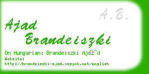 ajad brandeiszki business card